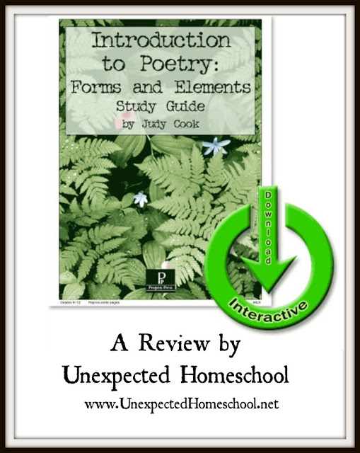 Unexpected Homeschool: Introduction to Poetry from Progeny Press. High school poetry made easy and interesting!