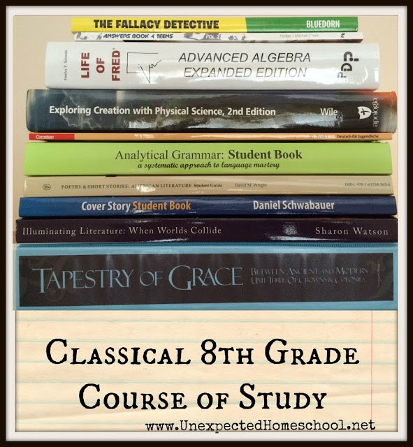 Unexpected Homeschool: Classical 8th Grade Course Outline for earning high school credits