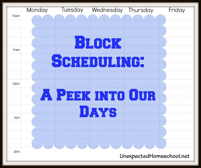 Block Scheduling for homeschooling high school. Take a peek into our day.