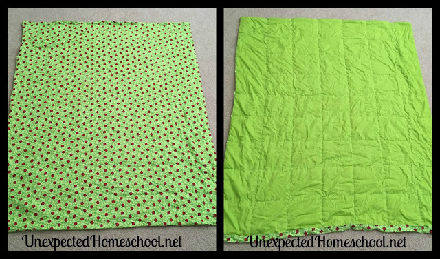 Unexpected Homeschool: Weighted Blanket Sewing Instructions