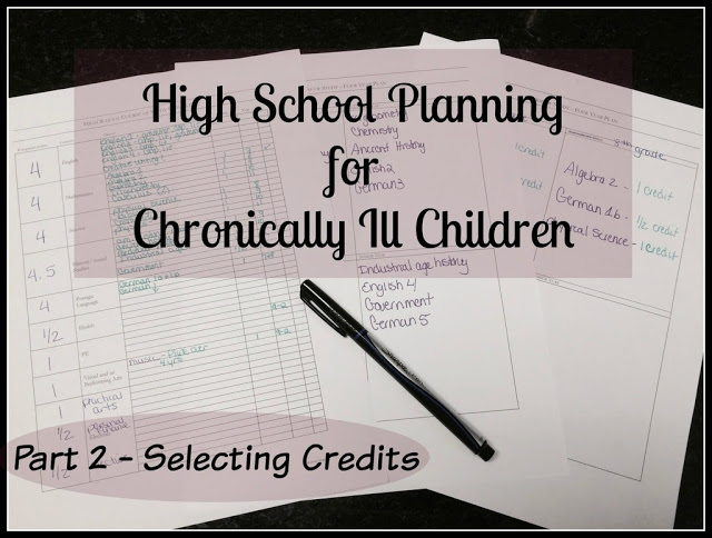 Unexpected Homeschool: High School Planning for Chronically Ill Children - Selecting Credits / Courses