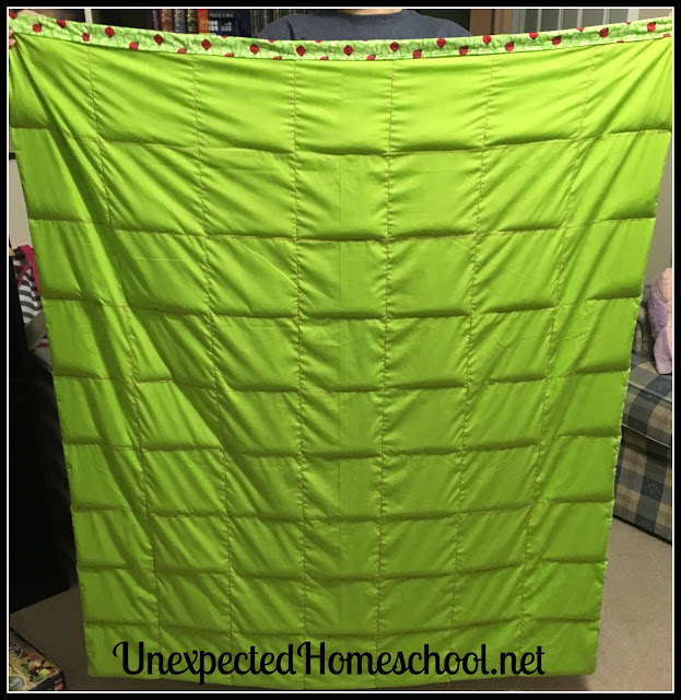 Unexpected Homeschool: Weighted Blanket Sewing Instructions